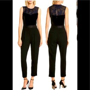 Rebecca Taylor Velvet & Organza Tuxedo Jumpsuit